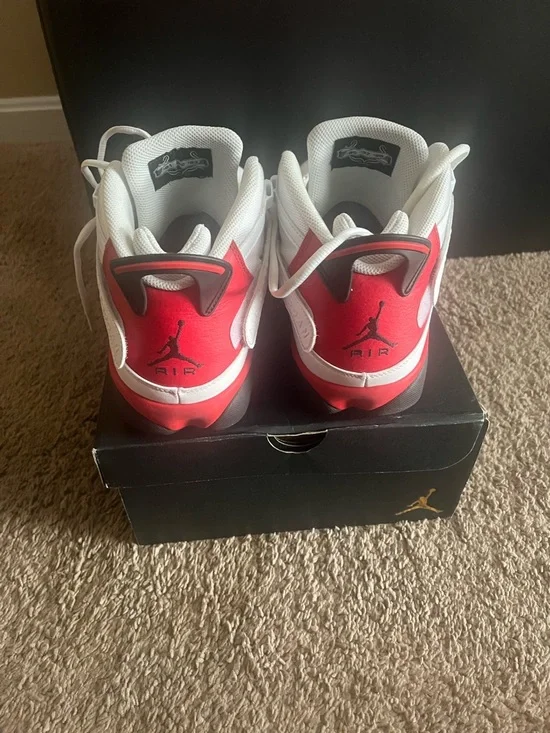 Men’s Red, Black& White Retro-Style Basketball Jordans - Picture 7 of 10